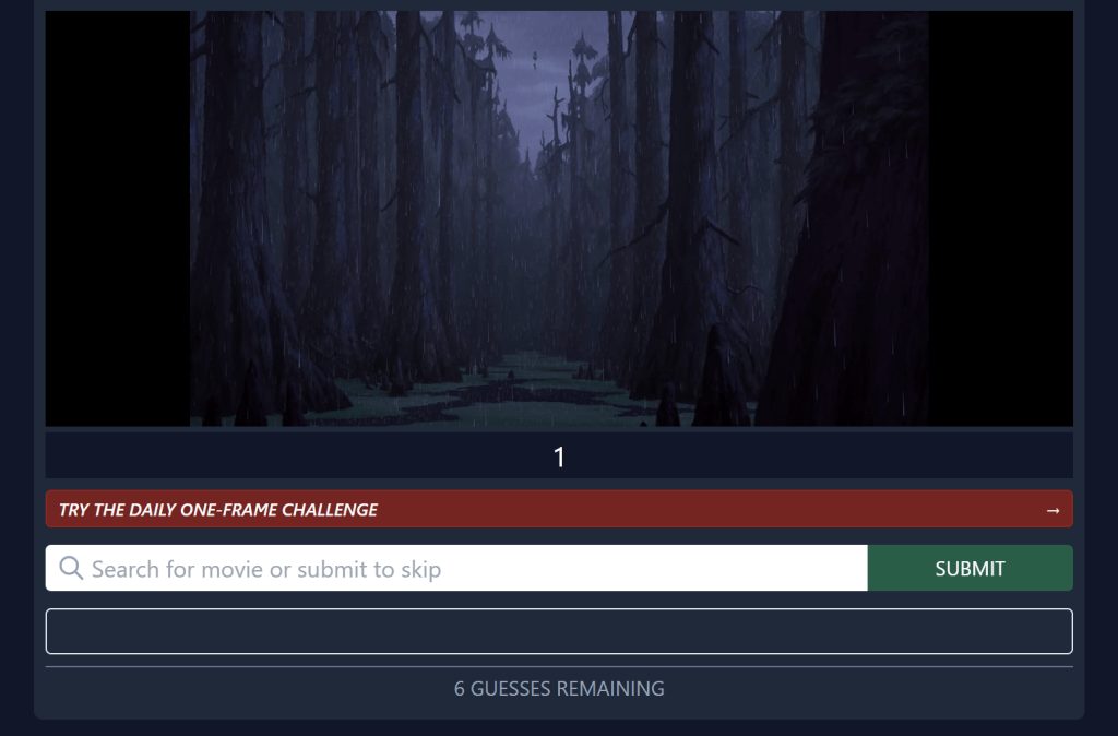 Screenshot of a game of Framed