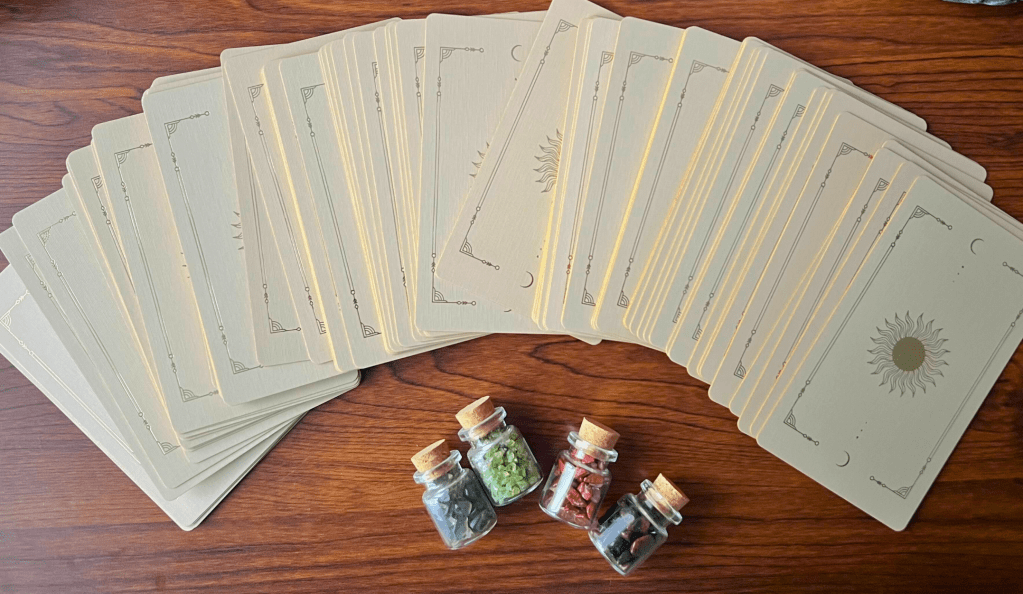 A spread of tarot cards.